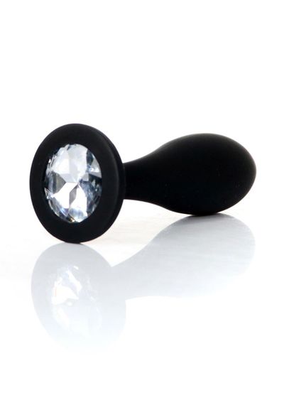 Анальна пробка - Jewellery Silicone Black Plug M Clear Sex Aura