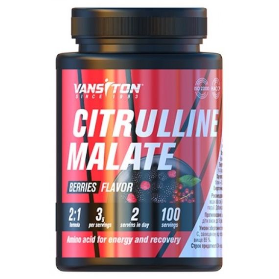 Цитрулін для спорту Vansiton Citrulline Malate 300 g /100 servings/ Berries