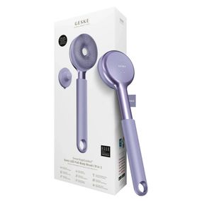 Звуковая светодиодная щетка для всего тела GESKE Sonic LED Full-Body Brush&Intensive Exfoliator 9в1 aquamarine, Фиолетовый