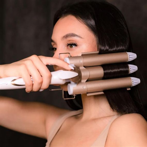 Потрійна плойка хвиля для волосся Geemy GM 1988 / Стайлер для завивки локонів | Зображення 1