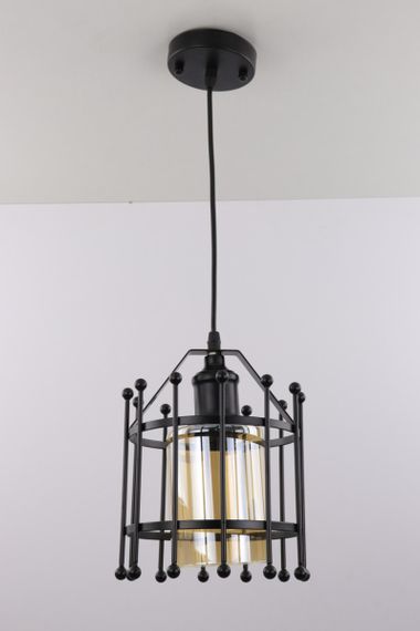 Люстра підвісна LOFT на 1 лампочку 25078 Чорний 35-90х19х19 см.