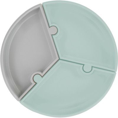 Тарелка детская MinikOiOi Puzzle секционная - River Green / Powder Grey (101050055)