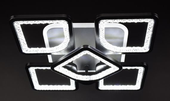 Люстра світлодіодна стельова LED світильник для квартири на стелю лед з пультом 25991 Чорний 11х40х40 см. | Зображення 1