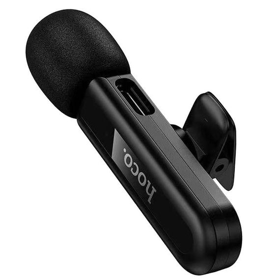 Петличный беспроводной микрофон Hoco L20B Fair 3in1 (Lightning/Type-C/3.5) Black | Зображення 1