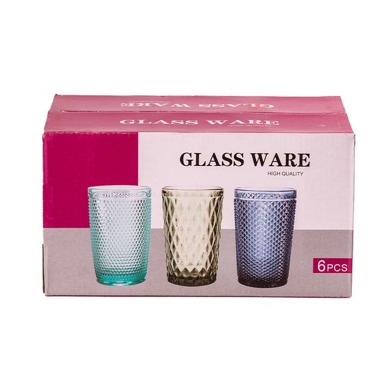Склянки грановані набір 6 штук по 250 мл Рожевий | Зображення 3