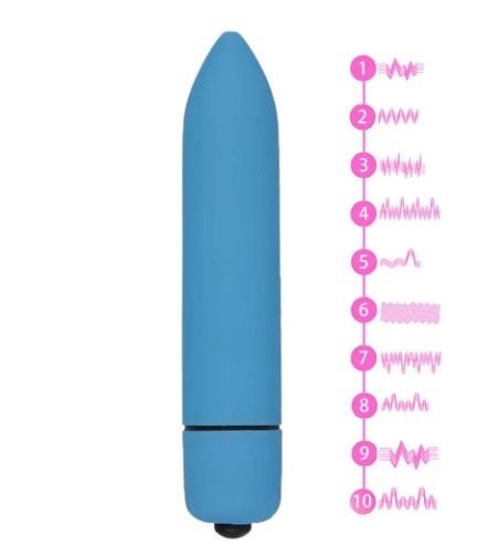 Компактний мінівібратор, ВіброПуля з 10 режимами вібрації блакитний sexstyle | Зображення 2