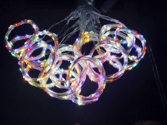 Гирлянда штора 3x3 метра, 300LED, "светодиодные капли" от USB, мульти цвет, 8 режимов + пульт | Зображення 3