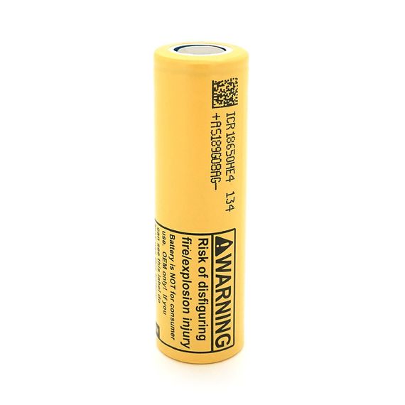 Акумулятор 18650 Li-Ion LG LGDBHE41865-HE4, 2500mAh, 35A, 4.2/3.7/2.5V, YELLOW, 2 шт в упаковці, ціна за 1 шт | Зображення 1