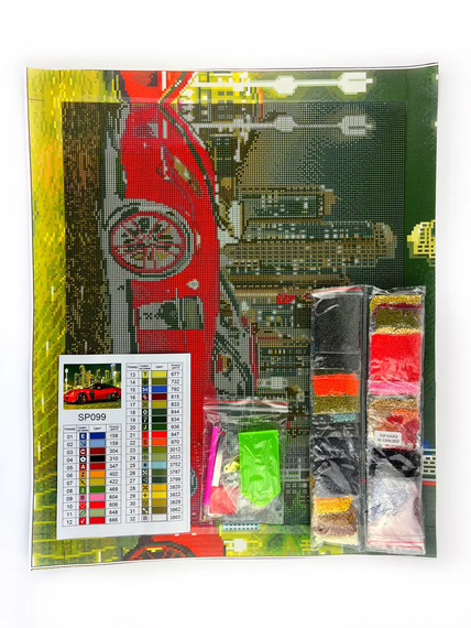 Алмазна мозаїка Червона машина 40х50 см ColorArt SP099 | Зображення 2