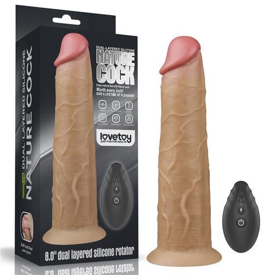 Вібратор - Dual-Layered Silicone Rotator 8" Flesh Sex Aura
