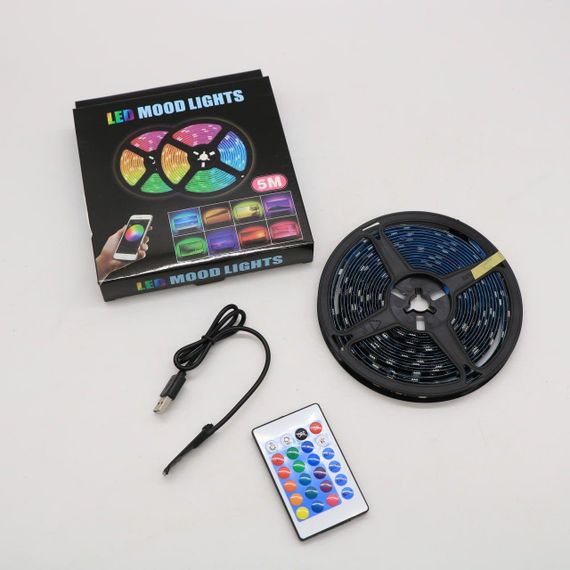 Світлодіодна стрічка от USB, 5 м, Led mood light / Багатокольорова LED підсвітка /  Стрічка з Bluetooth | Зображення 8