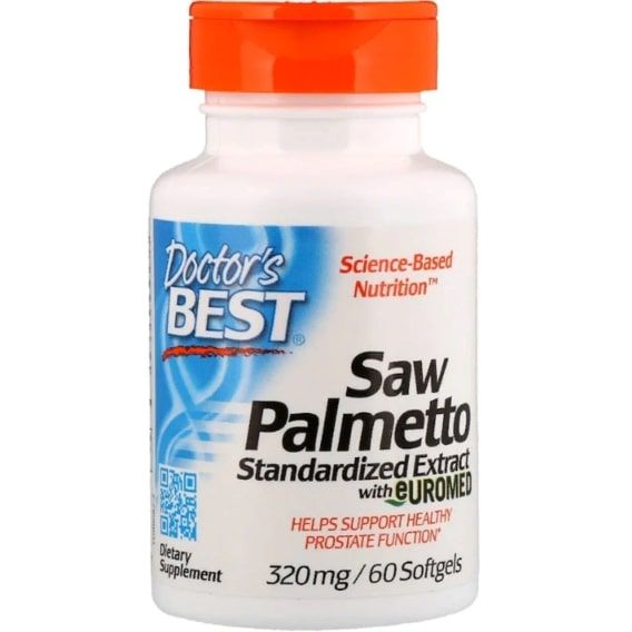 Екстракти ягід сереноа Doctor's Best Saw Palmetto, Standardized Extract with Euromed 320 mg 60 Softgels DRB-00082