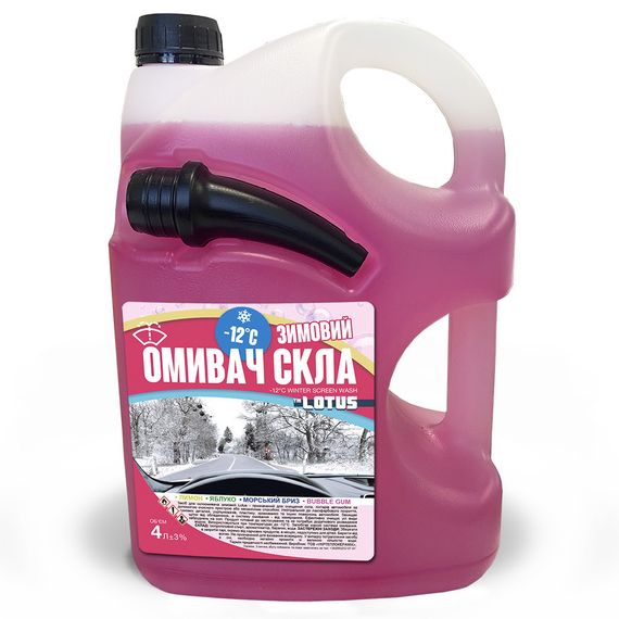 Омивач скла Зимовий -12°C "Bubble Gum" Lotus каністра з носиком 4 л