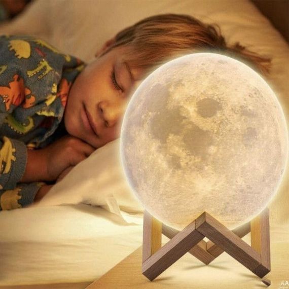 Нічник світиться місяць Moon Lamp 13 см, Нічник для дитини на ніч, Нічник для гарного сну дитини | Зображення 1