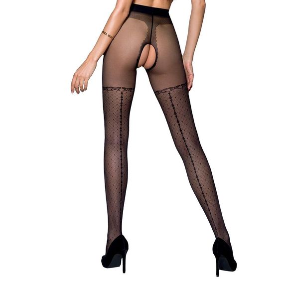 Колготки с открытым доступом Passion TIOPEN 014 black 5 (20 den), имитация чулок | Зображення 1