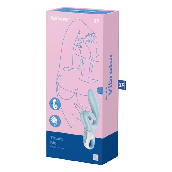 Вібратор-кролик Satisfyer Touch Me Блакитний з подвійним відростком та трьома потужними моторами | Зображення 7