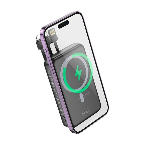 Універсальна Мобільна Батарея Power Bank Hoco DB59 Guardian 22.5W+PD20W magnetic 15W with display and cable | Зображення 3