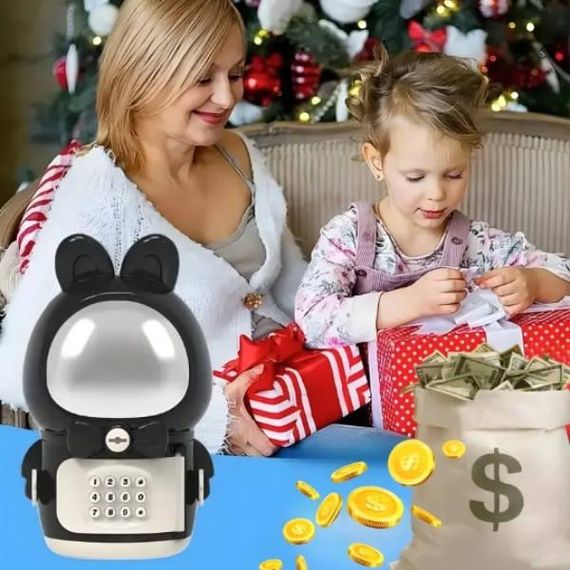 Копилка сейф электронная с замком Space Rabbit Piggy Черная