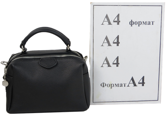 Жіноча шкіряна сумка крос-боді Borsacomoda чорна | Зображення 9