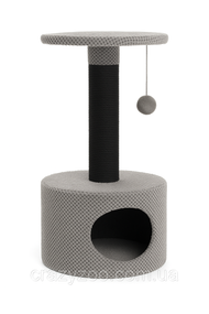 Кігтеточка для котів PolyPet будиночок круглий сірий 40x66 см КРД/0154-20