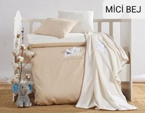 Детское постельное белье с плюшевым пледом Elita Baby в кроватку Mici Bej