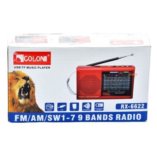 Портативная колонка радио MP3 USB Golon RX-6622. Цвет: золотой | Зображення 4