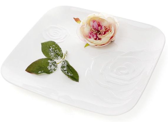 Набір 2 порцелянові підставні тарілки "White Rose" 30x30см (білий фарфор) | Зображення 1