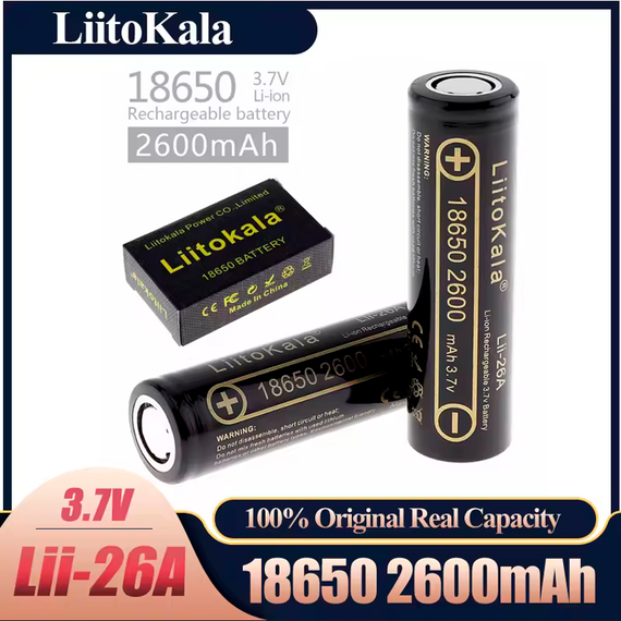 Акумулятор 18650, LiitoKala Lii-26A, 2600mAh, оригінал | Зображення 2