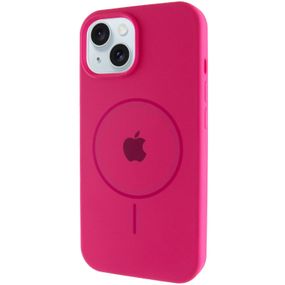 Чохол Silicone Case Full Protective (AA) with MagSafe для Apple iPhone 15 Plus (6.7") Малиновий / Dragon Fruit