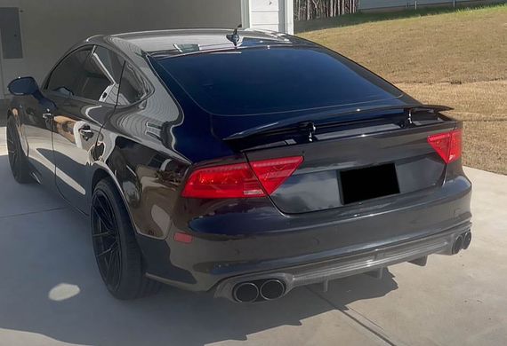 Диффузор заднего бампера V2 (для S-Line, 2010-2014, Карбон) для Ауди A7 | Зображення 2