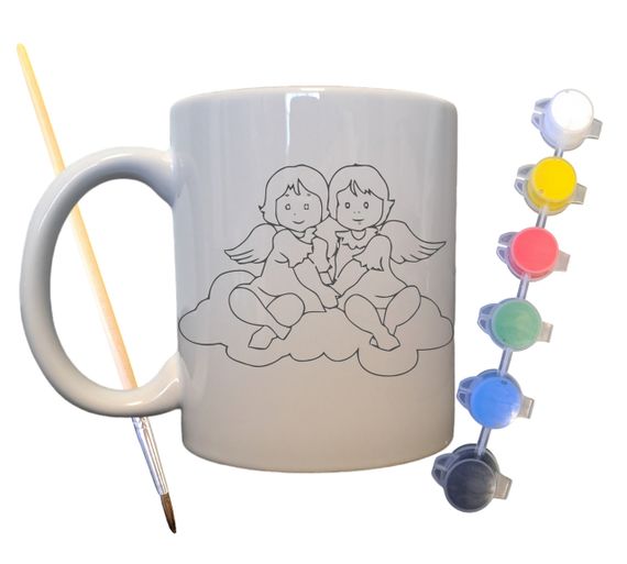 Набор для творчества кружка раскраска Ангелочки 330 мл белая (КР0069)