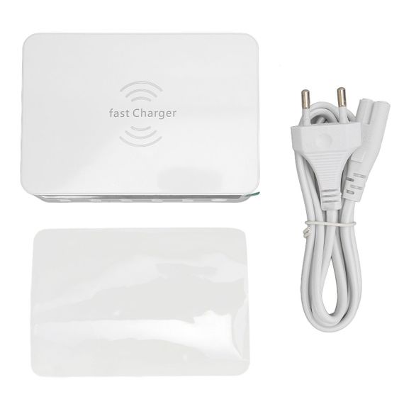 Зарядное устройство WLX-818F 1xUSB QC3.0 / 4xUSB / 1xType-C / беспроводная зарядка Qi 10W / 50W (Max) - White | Зображення 7