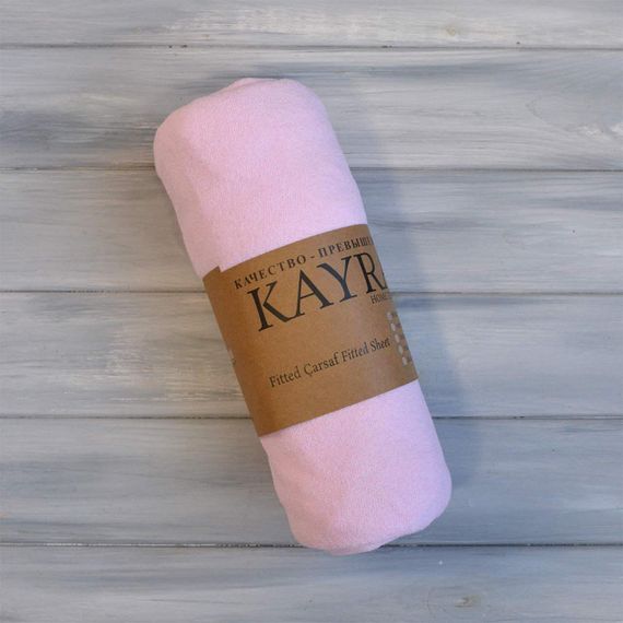 Простирадло 90x200+25см махрове на резинці Пудрове