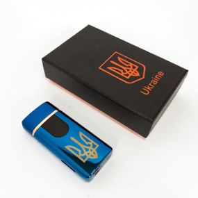 Электрическая и газовая зажигалка Украина (с USB-зарядкой) HL-431. KV-419 Цвет: синий