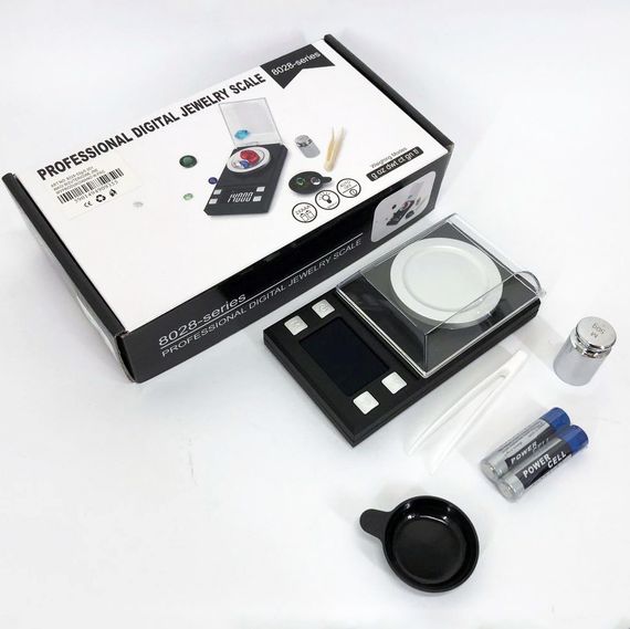 Ваги ювелірні високоточні до 50г, 0.001г точність, 8028, Компактні електронні ваги для ювелірів | Зображення 1