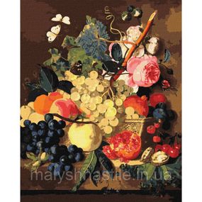 Картина за номерами "Кошик із фруктами" ©Jan van Huysum Ідейка KHO5663 40х50 см