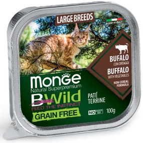 Корм Monge BWild Grain Free Cat Bufalo вологий з м'ясом буйвола для котів великих порід 100 гр