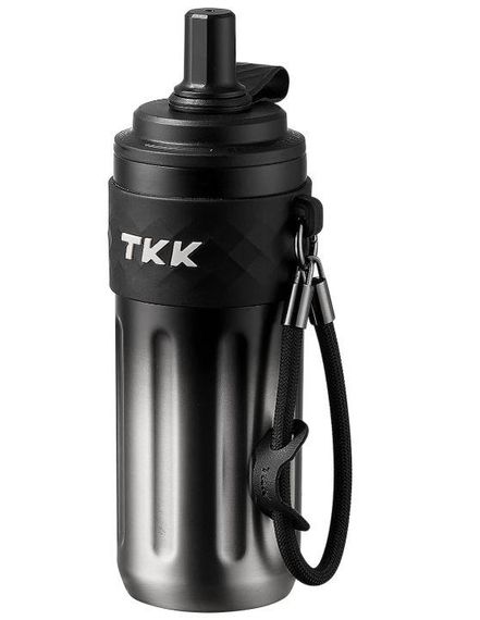 Термос TKK 500 мл - Темное серебро, с силиконовой насадкой-соской, вакуумная изоляция для активной жизни