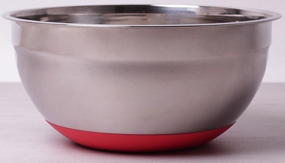 Миска сталева Kamille Labro Ø30х14см c силіконовим дном (коралова)