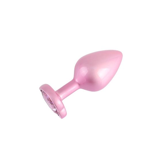 Анальна пробка рожева CHISA MATRIX MONT з перламутром та рожевим каменем у формі серця, розмір M sexstyle | Зображення 2