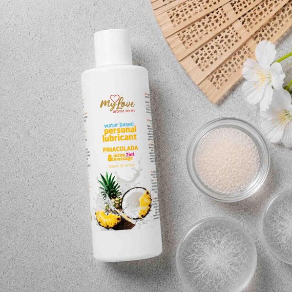 2в1 лубрикант та масажний гель - MyLove Aroma Series Intim&Massage Pinacolada, 300 мл Sex Aura | Зображення 2