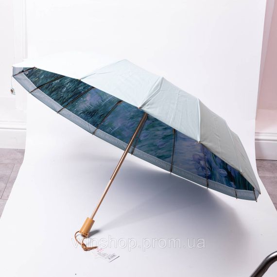 Зонт механический с принтом надежный из полиэстера диаметр 99 см Голубой HP-23-3BL | Зображення 3