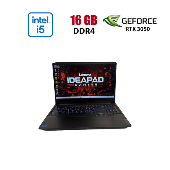 Ігровий ноутбук Lenovo IdeaPad Gaming 3 15IHU6 / 15.6" (1920x1080) IPS / Intel Core i5-11320H (4 (8) ядра по 2.5 - 4.5 GHz) / 16 GB DDR4 / 512 GB SSD / nVidia GeForce RTX 3050, 4 GB GDDR6, 128-bit / WebCam б/в
