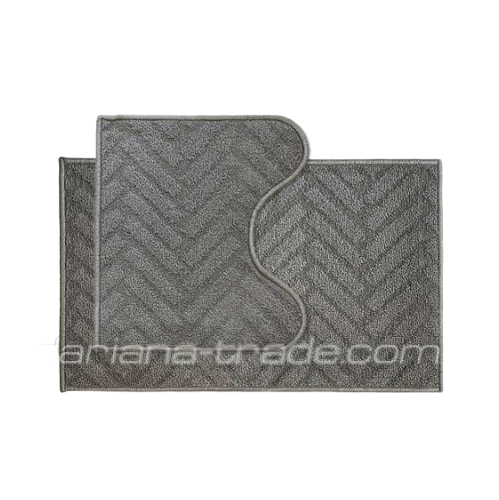 Набір килимків для ванної 2шт: 44*70см+44*40см U-виріз Little срібний Дариана