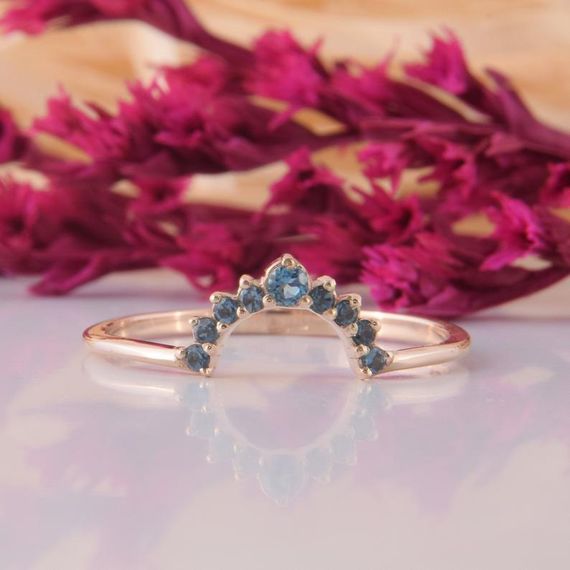 Кольцо из красного золота с топазами London Blue | Зображення 1