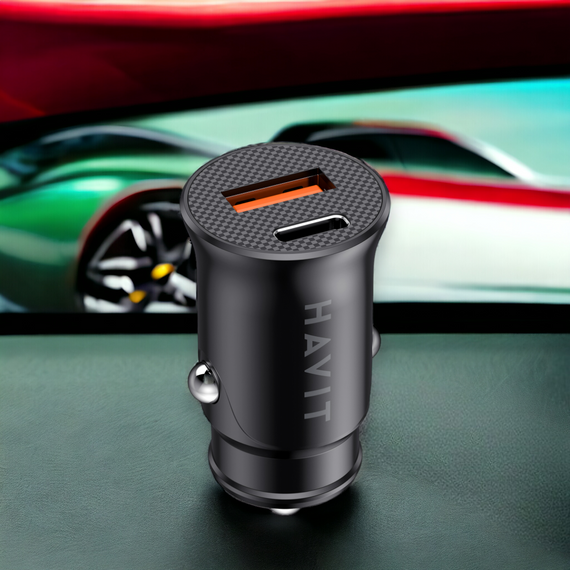 Автомобильное зарядное устройство HAVIT HV-CC2022 20W USB+USB-C Black  с быстрой зарядкой | Зображення 8