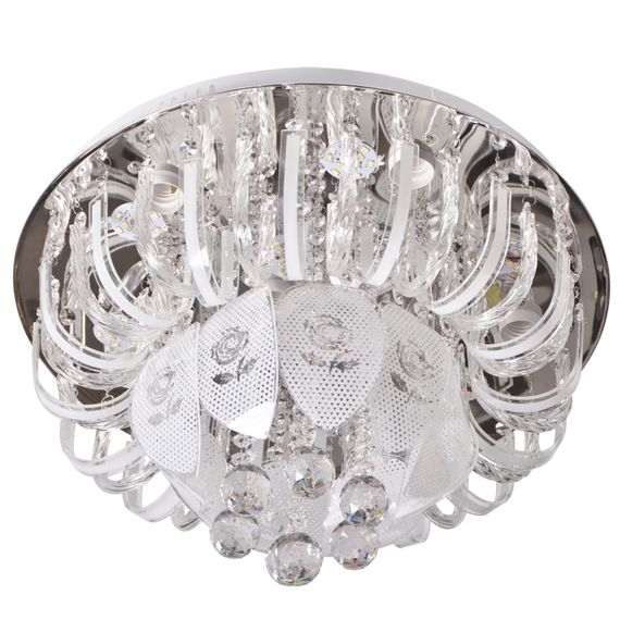 Люстра потолочная хрустальная с подсветкой LED E27 60W Glass (BCL-642C/6)