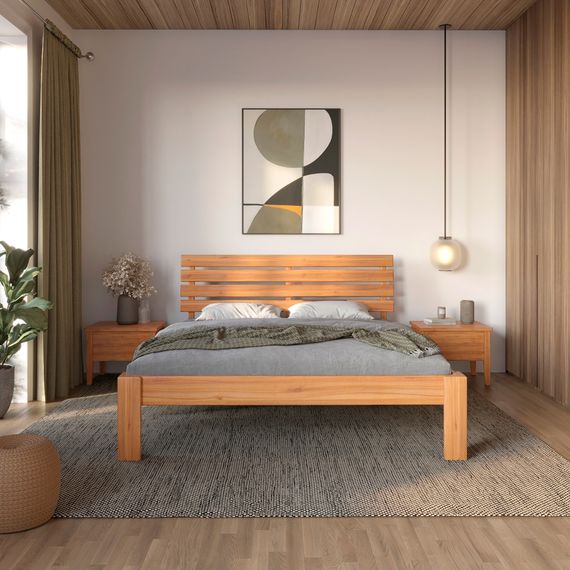 Двоспальне дерев&#039;яне ліжко Mebigrand Техас Вільха 160х200 см (MBG-6981)