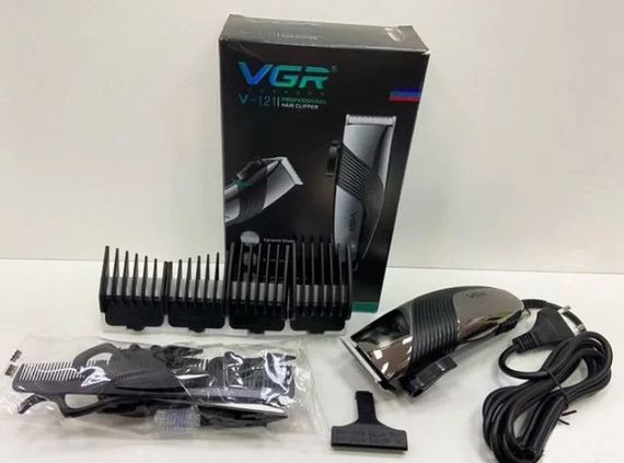 Профессиональная машинка VGR V-121 проводная машинка для стрижки волос керамическое лезвие 8 насадок | Зображення 3