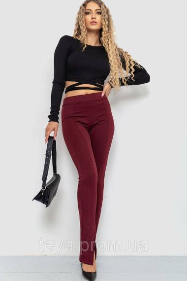 Лосини жіночі в рубчик колір бордовий розмір XXL FA_008017 | Зображення 1